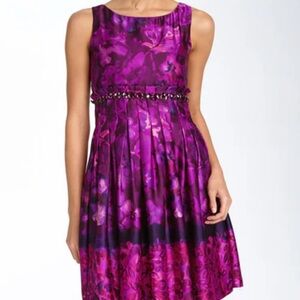 Eliza J Vibrant Pink and Purple Dress